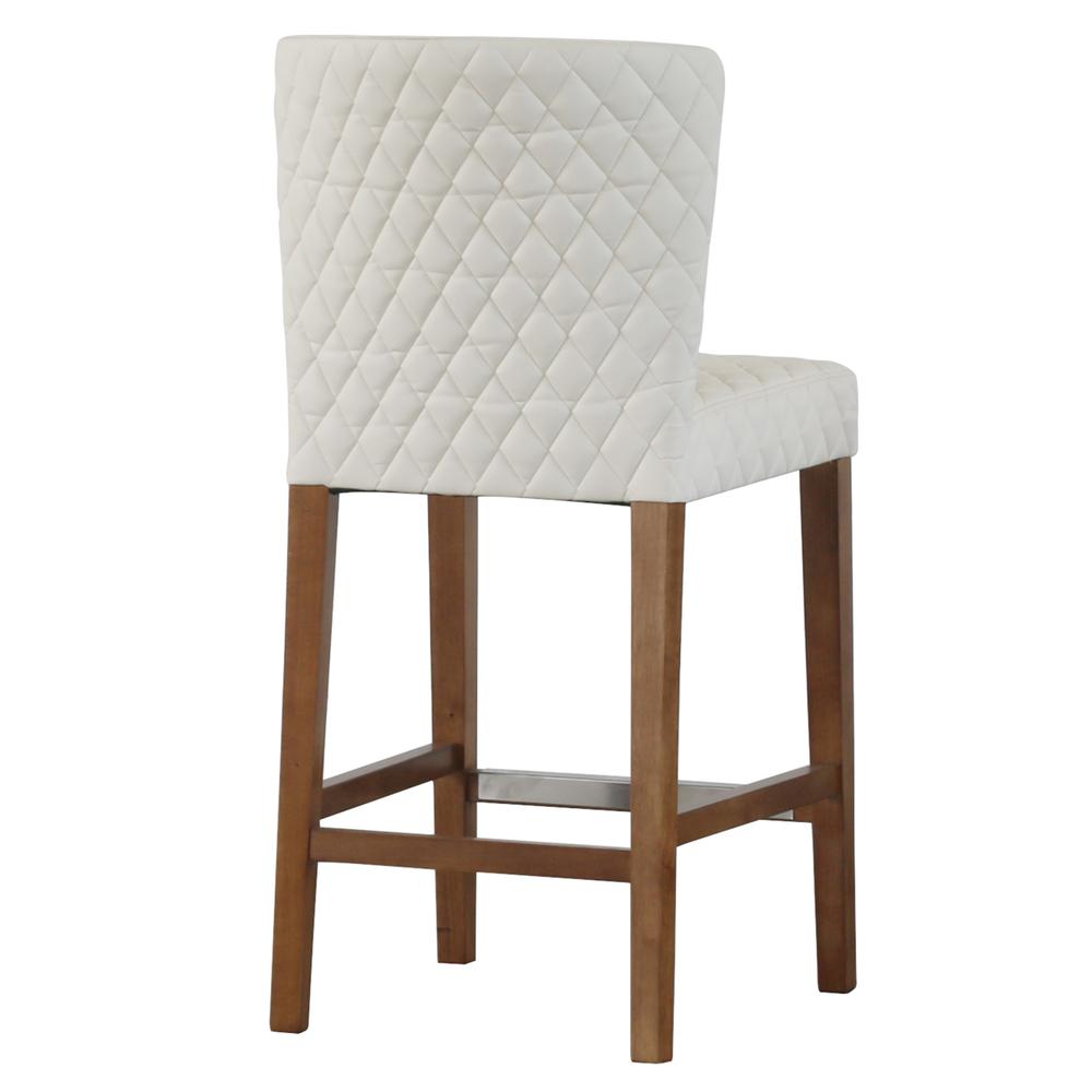 Stitching PU Leather Counter Stool.  Leg color: Mid Tone Brown.