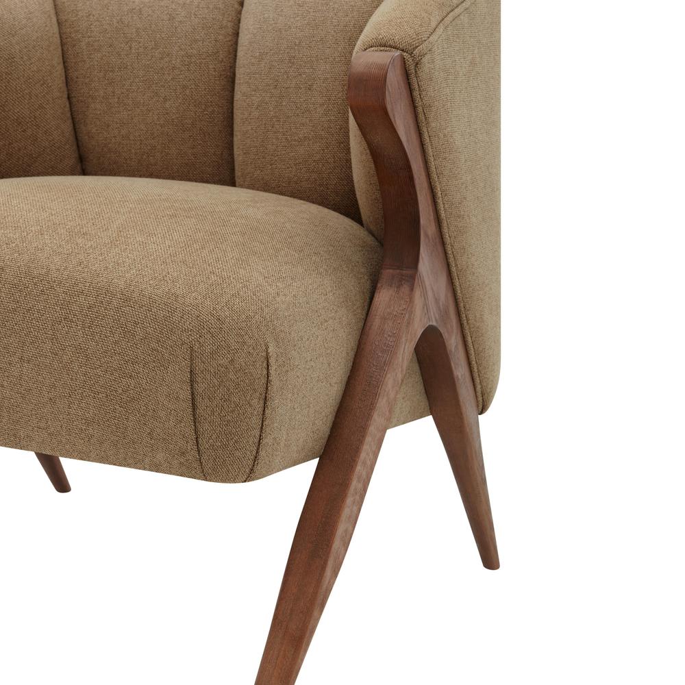Fabric Accent Chair. Leg color: Brown.