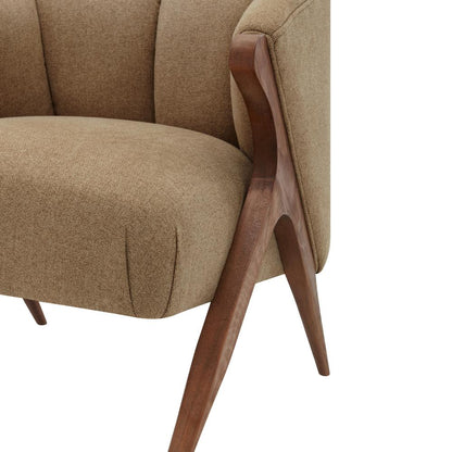 Fabric Accent Chair. Leg color: Brown.