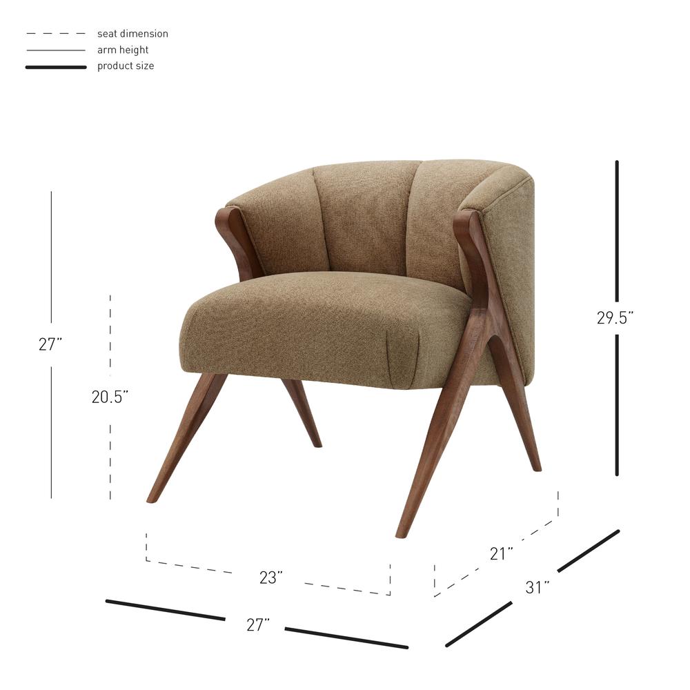 Fabric Accent Chair. Leg color: Brown.