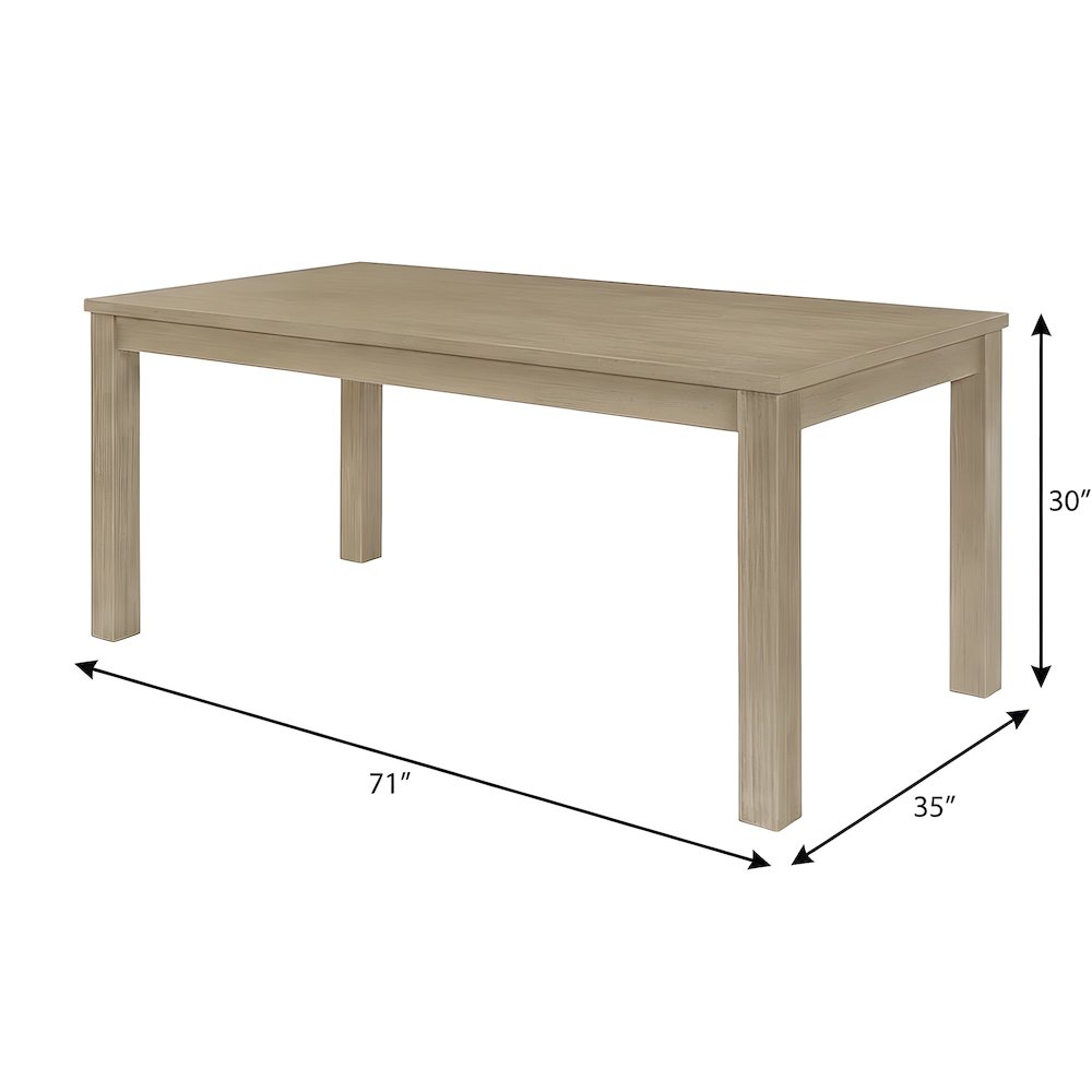 Solid Acacia Wood Dining Table with Japandi-Style Natural Finish, Seats Six