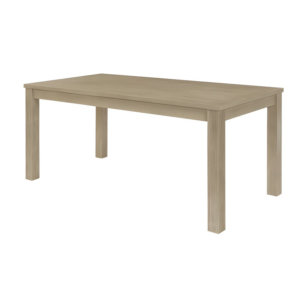 Solid Acacia Wood Dining Table with Japandi-Style Natural Finish, Seats Six