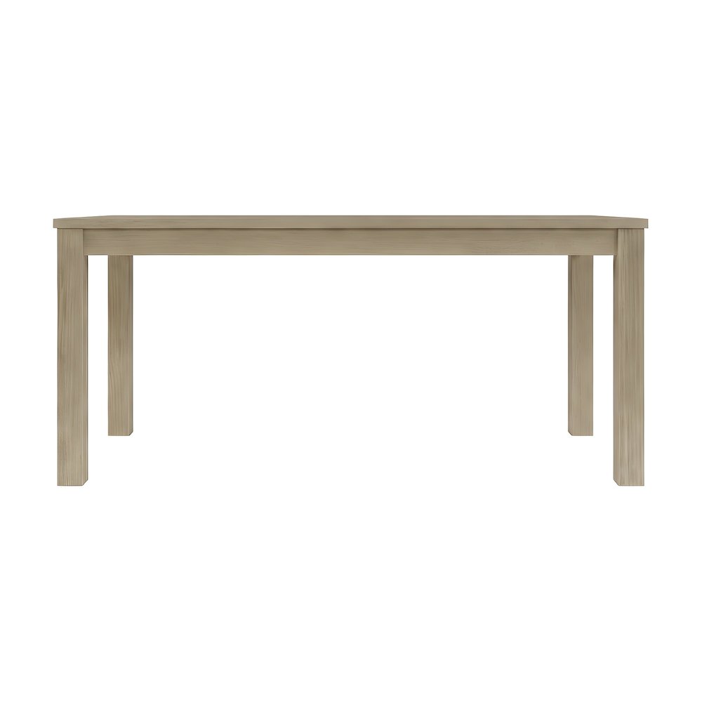Solid Acacia Wood Dining Table with Japandi-Style Natural Finish, Seats Six