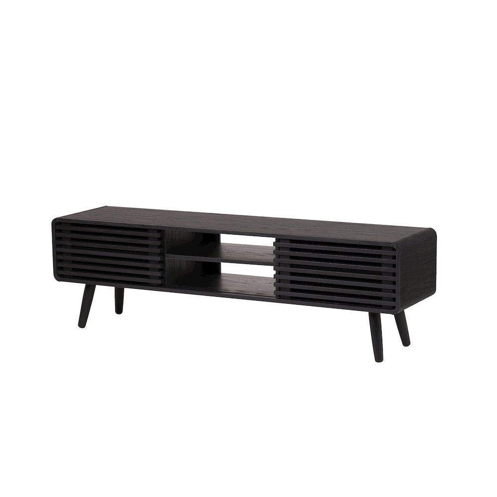 Wilson Slat Low TV Stand - 58"W x 14"D x 17.5"H - Black
