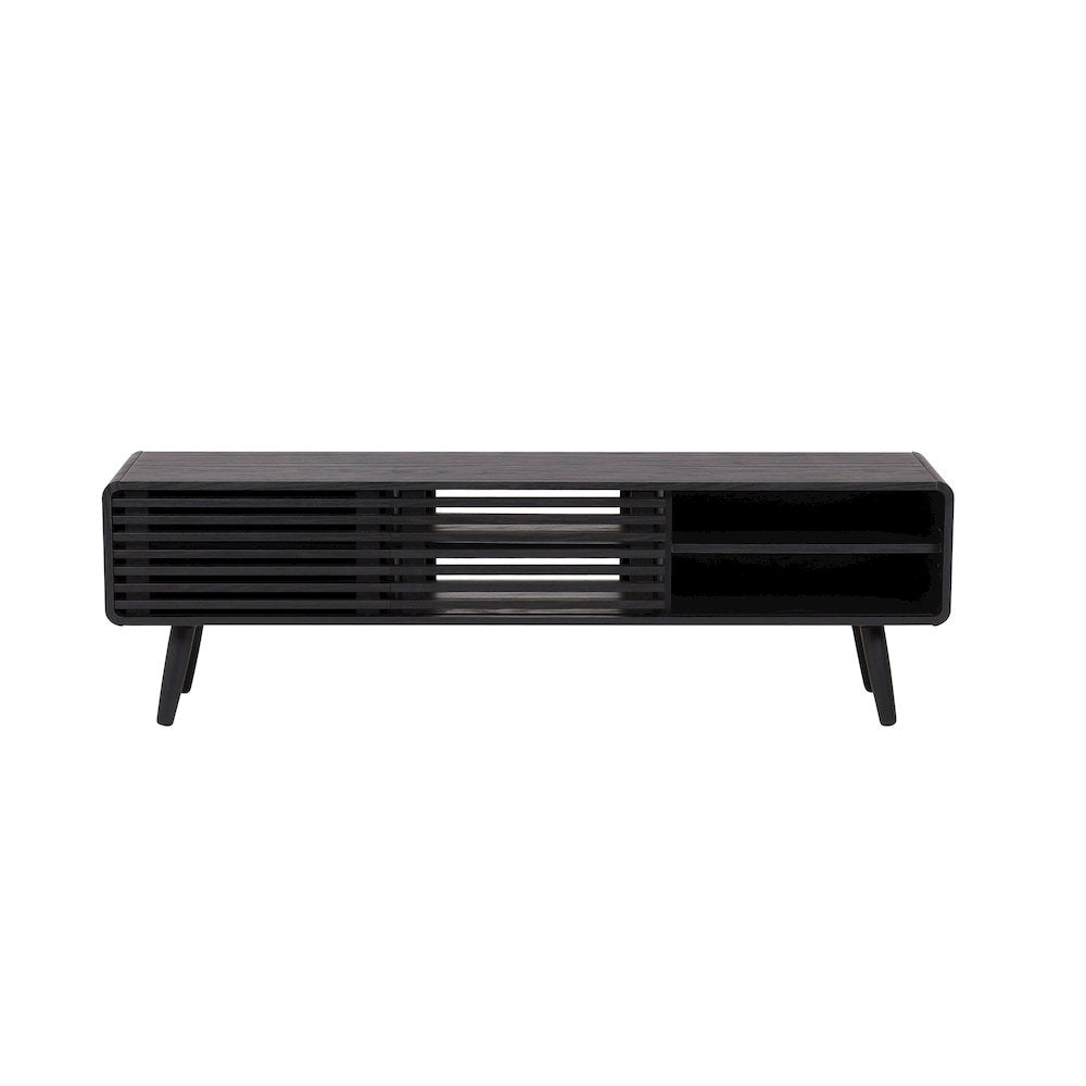 Wilson Slat Low TV Stand - 58"W x 14"D x 17.5"H - Black