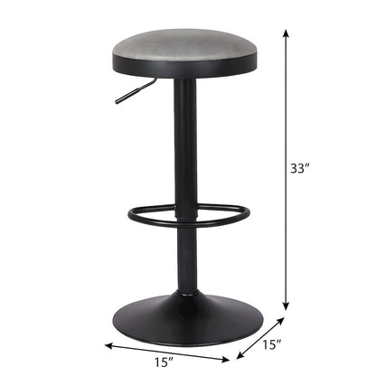 Faux Leather Swivel Bar Stool with Gas Lift, Backless, Set of 2