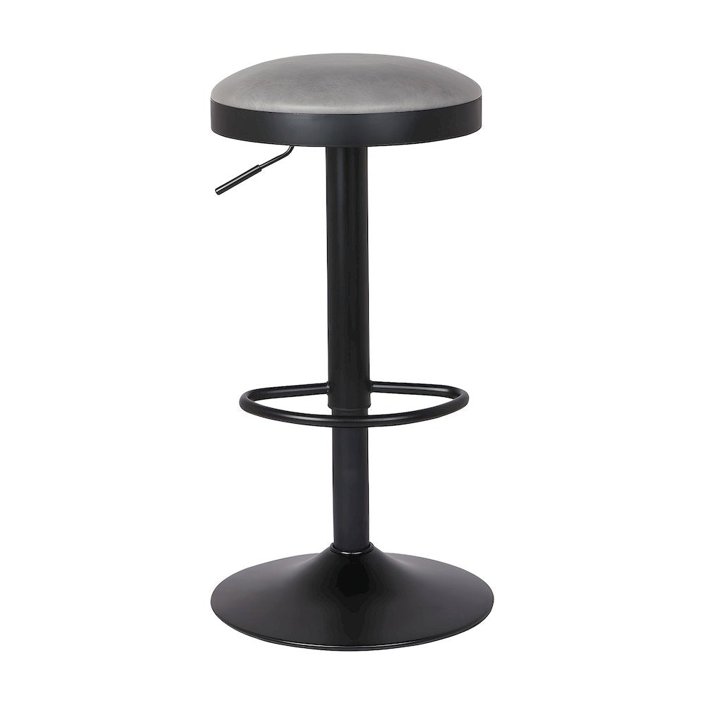 Faux Leather Swivel Bar Stool with Gas Lift, Backless, Set of 2