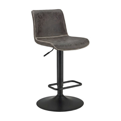Faux Leather Low-Back Gaslift Bar Stool with Swivel Bucket Seat, Set of 2