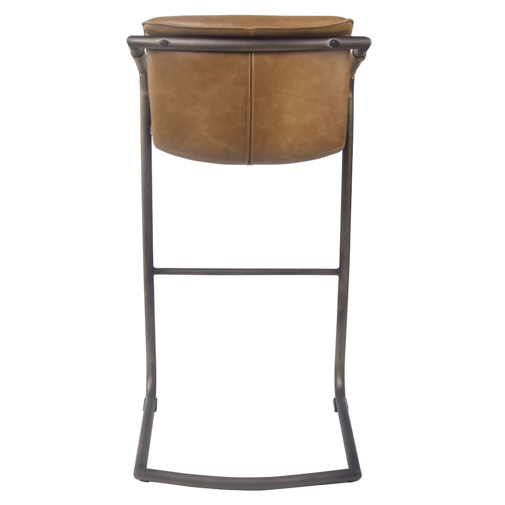 PU Leather Bar Stool,Set of 2, Antique Cigar Brow