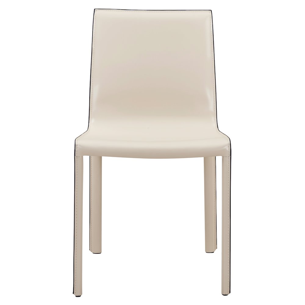 Recycled Leather Chair,Set of 2, Vanilla