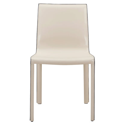 Recycled Leather Chair,Set of 2, Vanilla