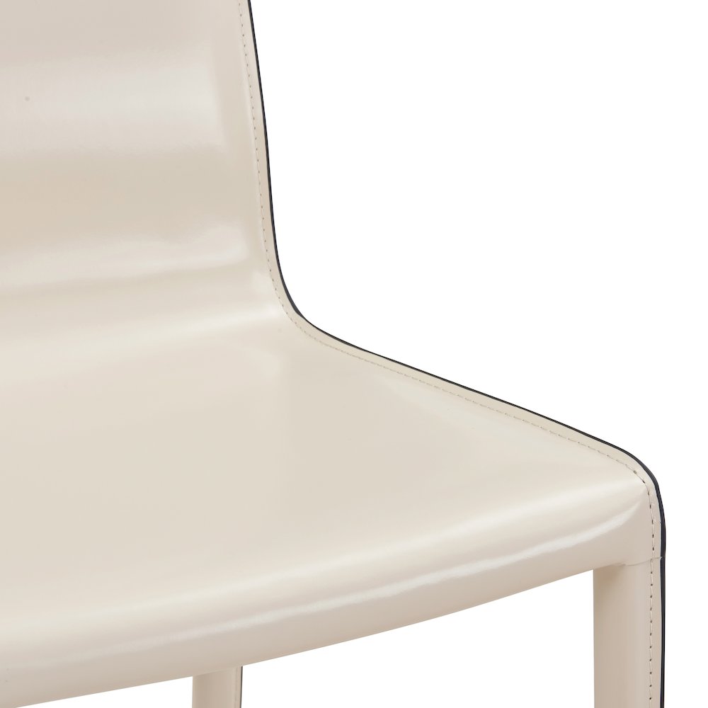 Recycled Leather Chair,Set of 2, Vanilla