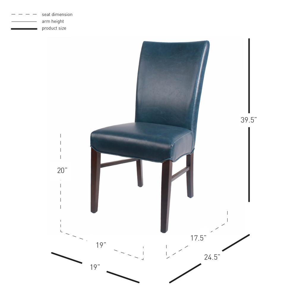 Bonded Leather Chair,Set of 2, Vintage Blue