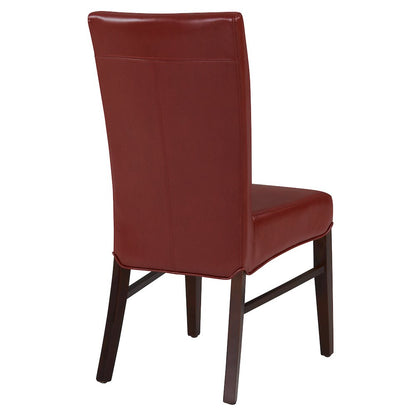 Bonded Leather Dining Chair,Set of 2, Pomegranate