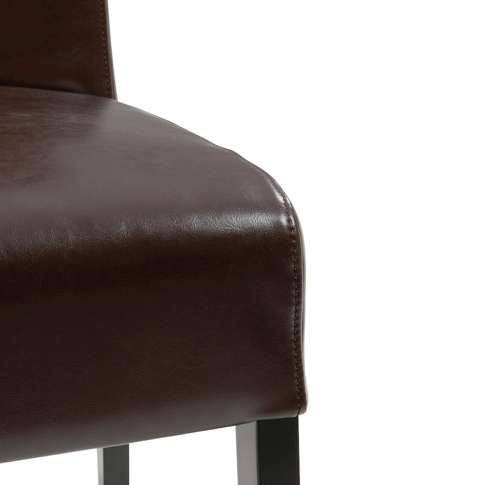 Leather Chair,Set of 2, Brown