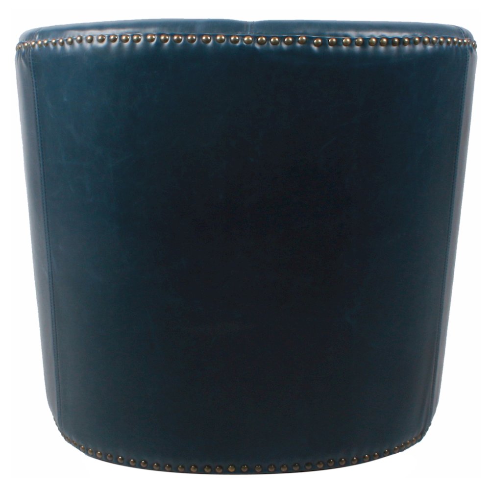 Leather Swivel Chair, Vintage Blue