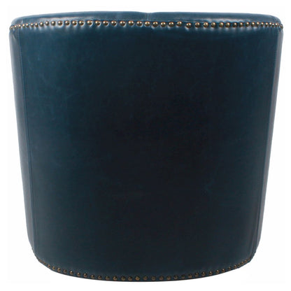 Leather Swivel Chair, Vintage Blue