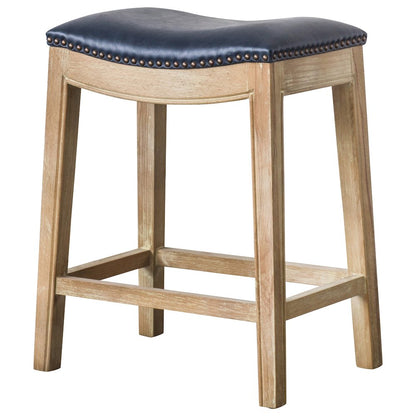 Bonded Leather Counter Stool, Vintage Blue