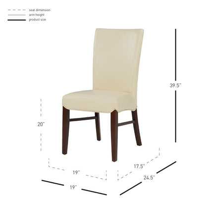 Bonded Leather Dining Chair,Set of 2, Cream