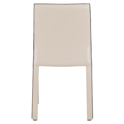 Recycled Leather Chair,Set of 2, Vanilla