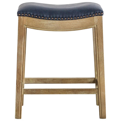 Bonded Leather Counter Stool, Vintage Blue