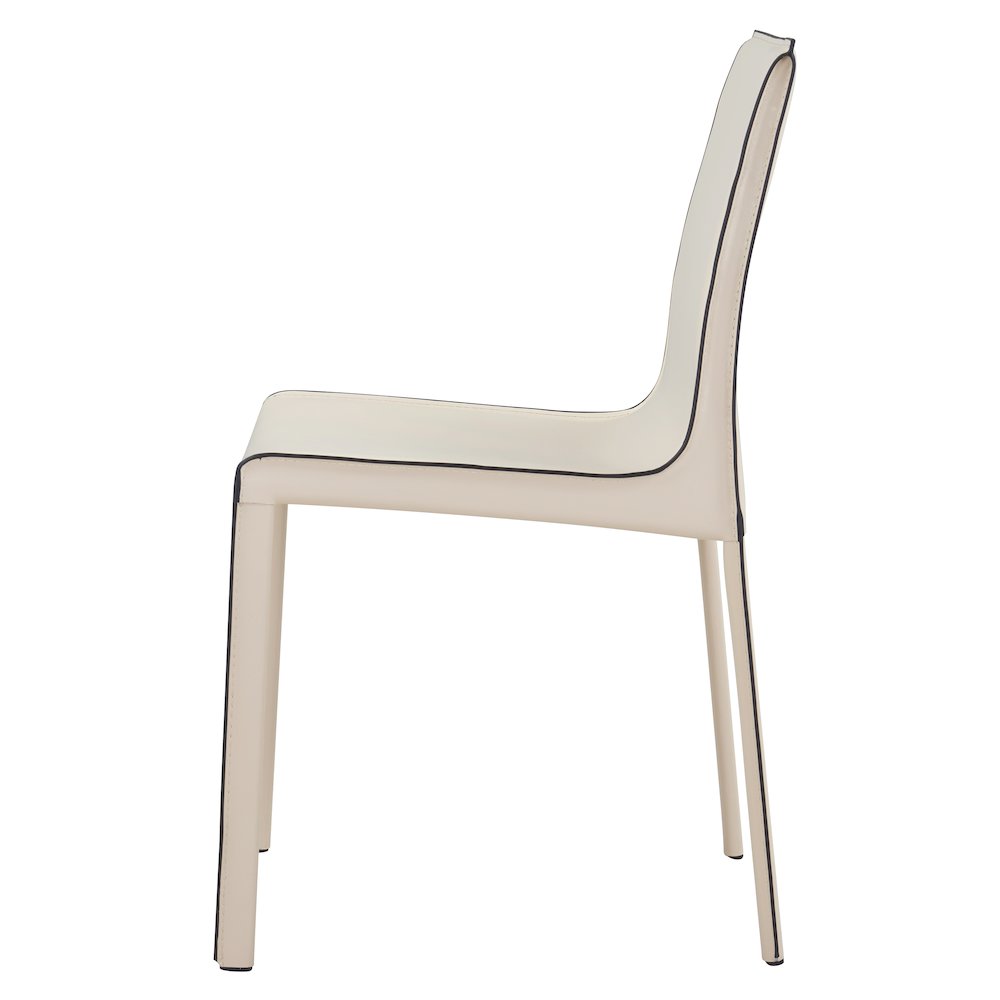 Recycled Leather Chair,Set of 2, Vanilla
