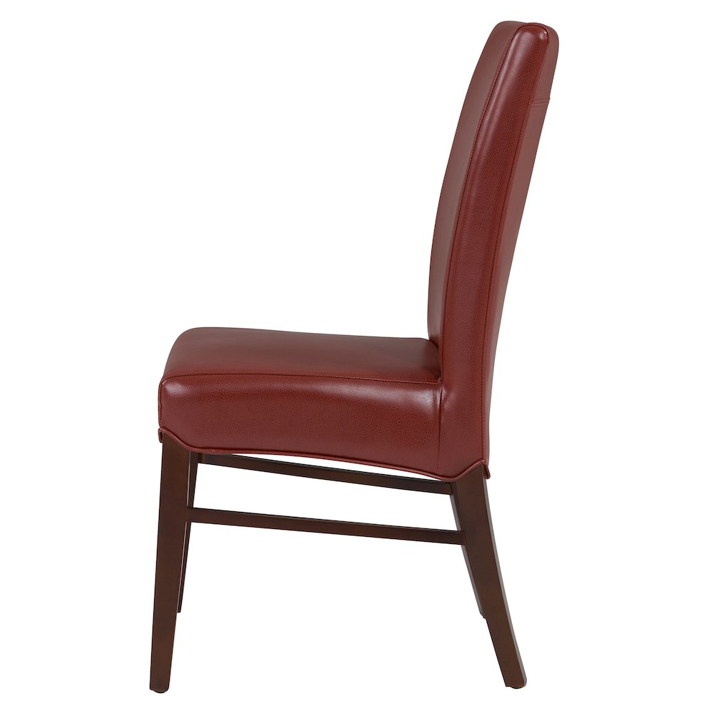 Bonded Leather Dining Chair,Set of 2, Pomegranate