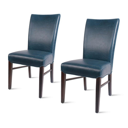 Bonded Leather Chair,Set of 2, Vintage Blue