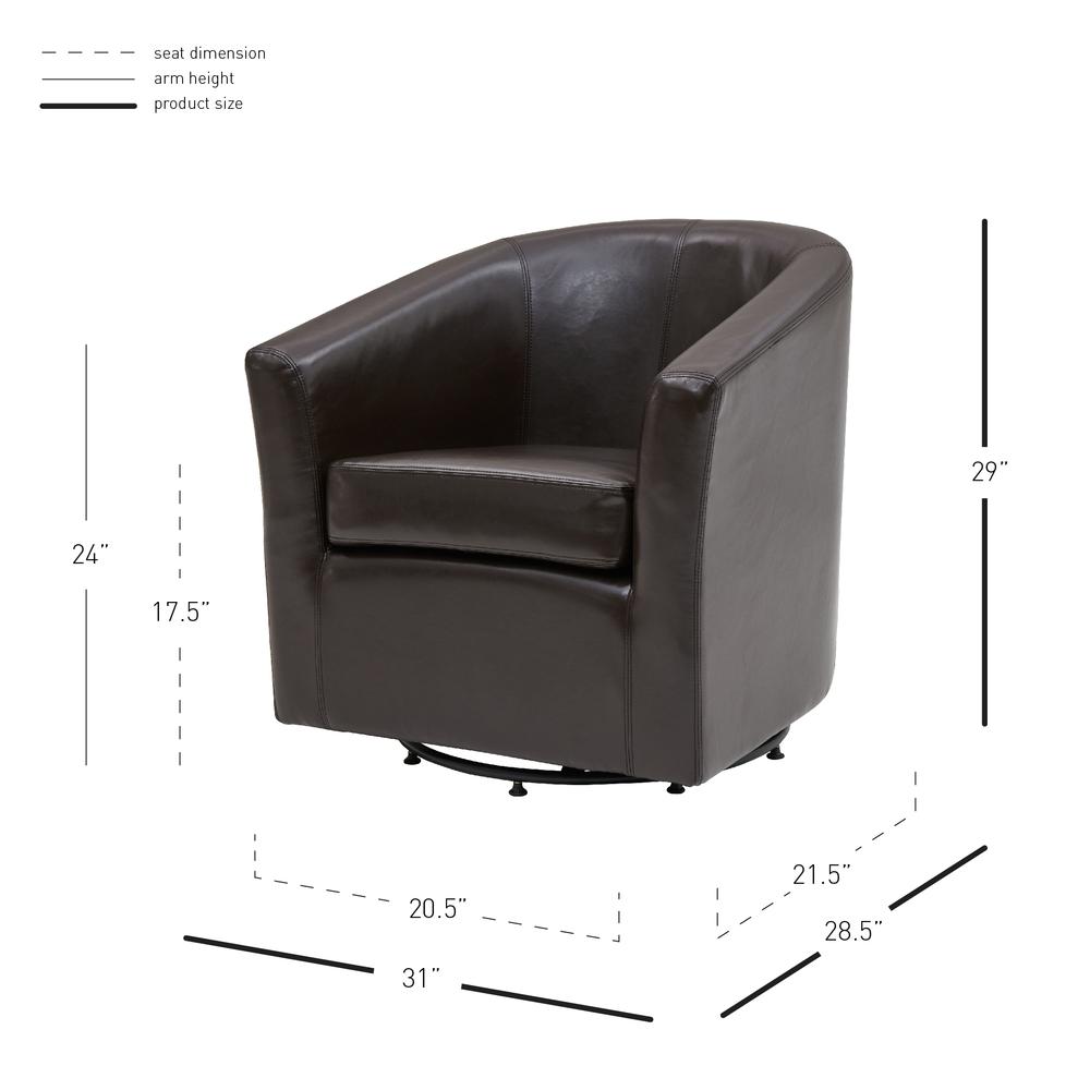 Swivel Bonded Leather Chair, Brown