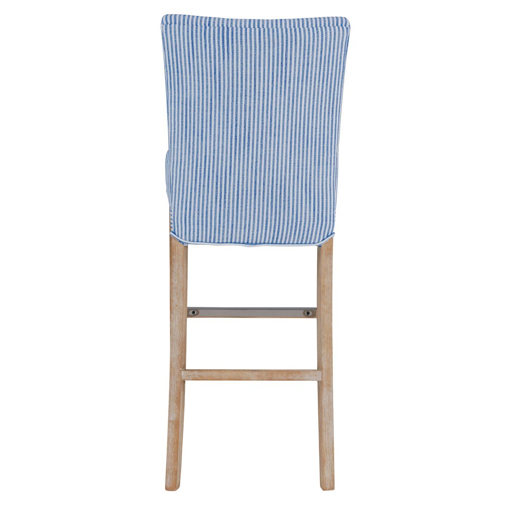 Fabric Bar Stool, Blue Stripes