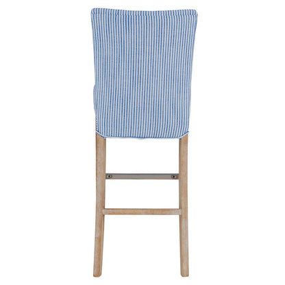 Fabric Bar Stool, Blue Stripes