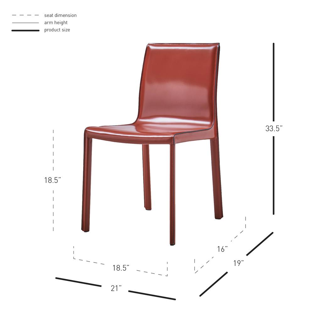 Recycled Leather Chair,Set of 2, Cordovan