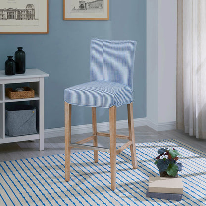 Fabric Bar Stool, Blue Stripes