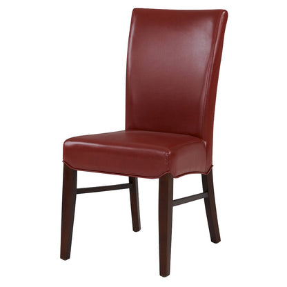 Bonded Leather Dining Chair,Set of 2, Pomegranate