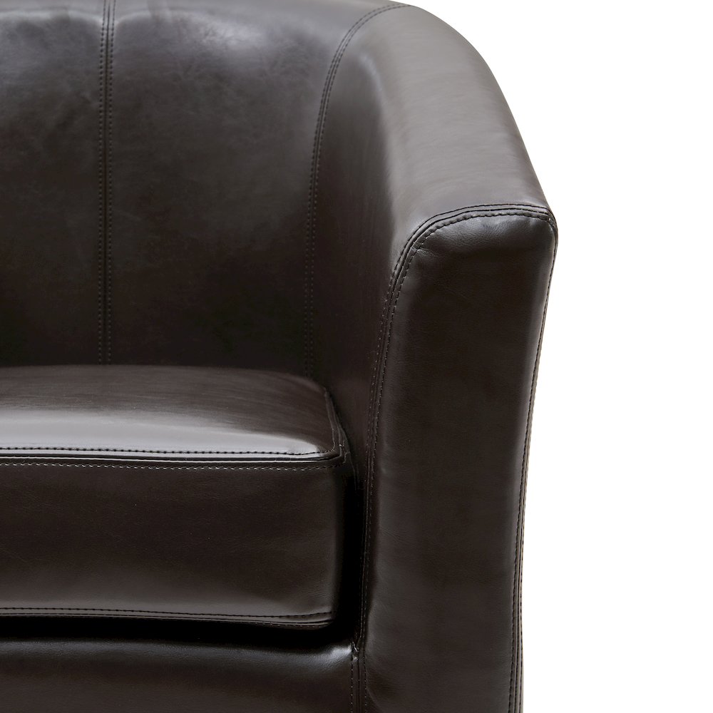 Swivel Bonded Leather Chair, Brown