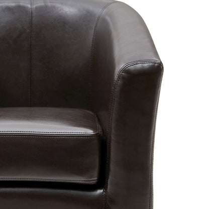 Swivel Bonded Leather Chair, Brown