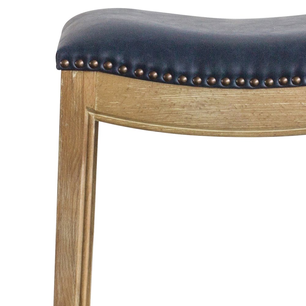 Bonded Leather Counter Stool, Vintage Blue