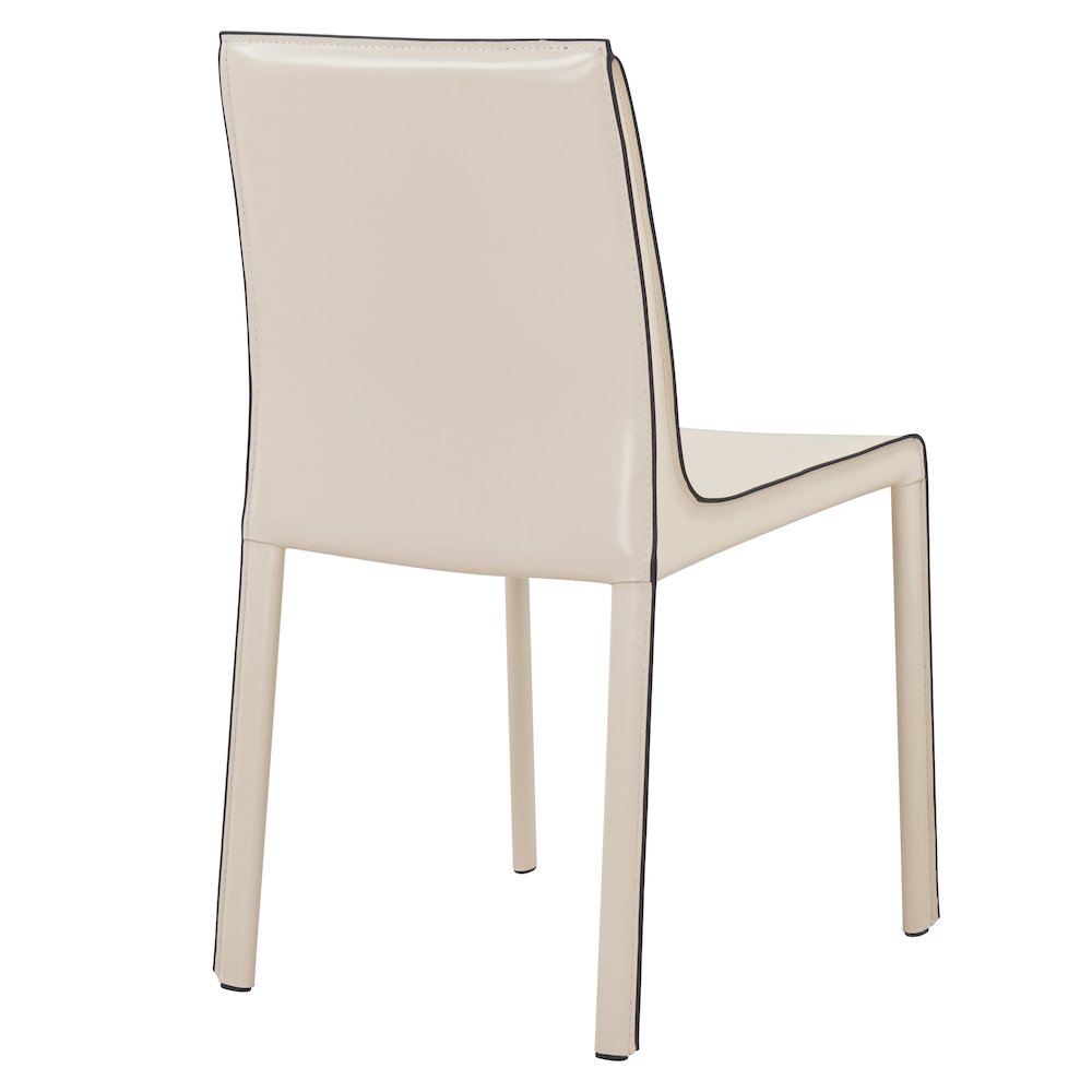 Recycled Leather Chair,Set of 2, Vanilla