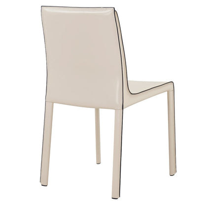 Recycled Leather Chair,Set of 2, Vanilla