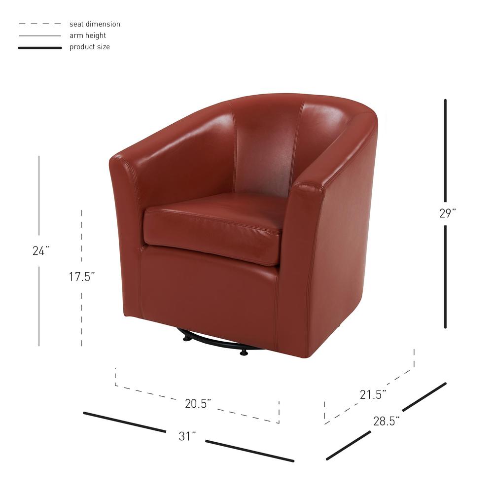 Swivel Bonded Leather Chair, Pumpkin