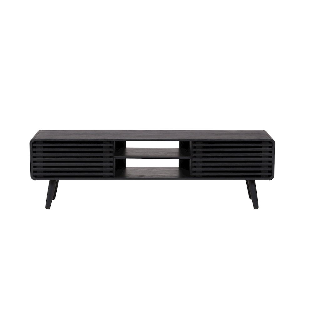 Wilson Slat Low TV Stand - 58"W x 14"D x 17.5"H - Black