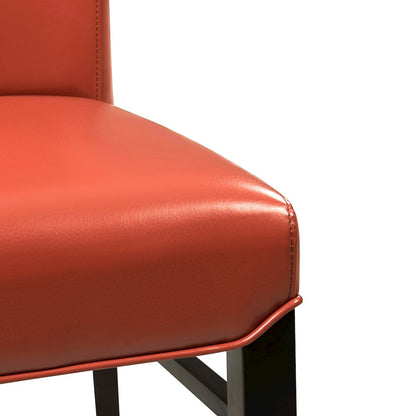 Bonded Leather Dining Chair,Set of 2, Pumpkin