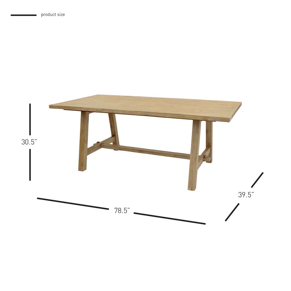 79" Rectangular Dining Table, Brushed Smoke