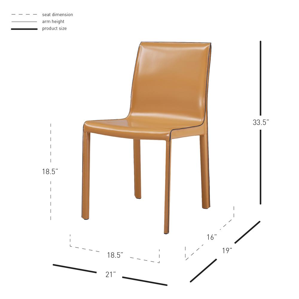 Recycled Leather Chair,Set of 2, Chestnut
