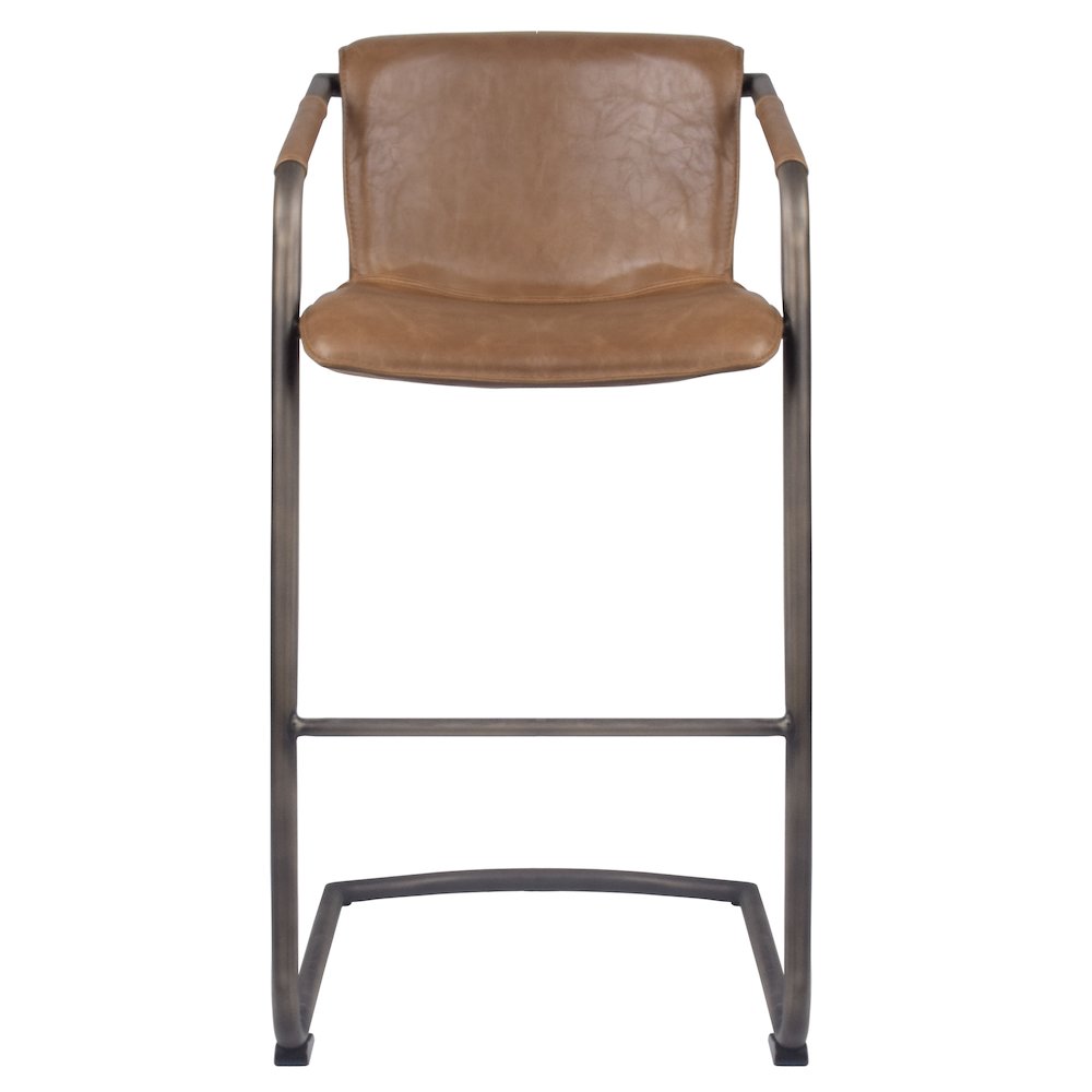 PU Leather Bar Stool,Set of 2, Antique Cigar Brow
