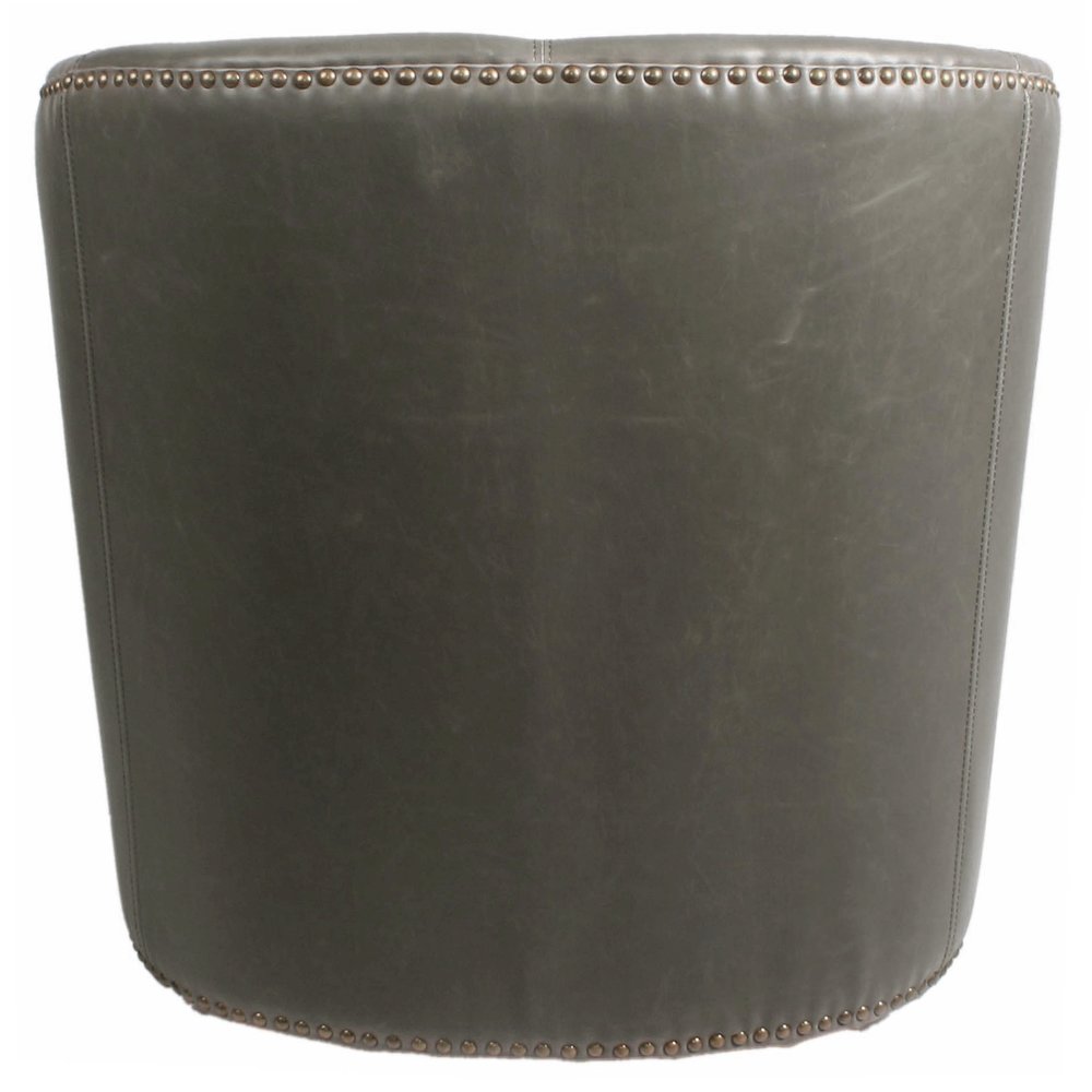 Leather Swivel Chair, Vintage Gray