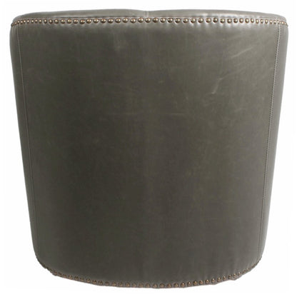Leather Swivel Chair, Vintage Gray