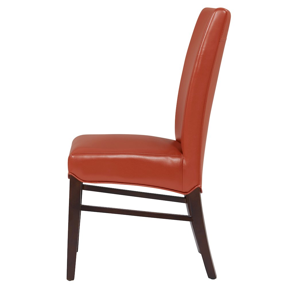 Bonded Leather Dining Chair,Set of 2, Pumpkin