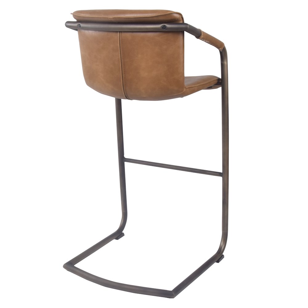 PU Leather Bar Stool,Set of 2, Antique Cigar Brow