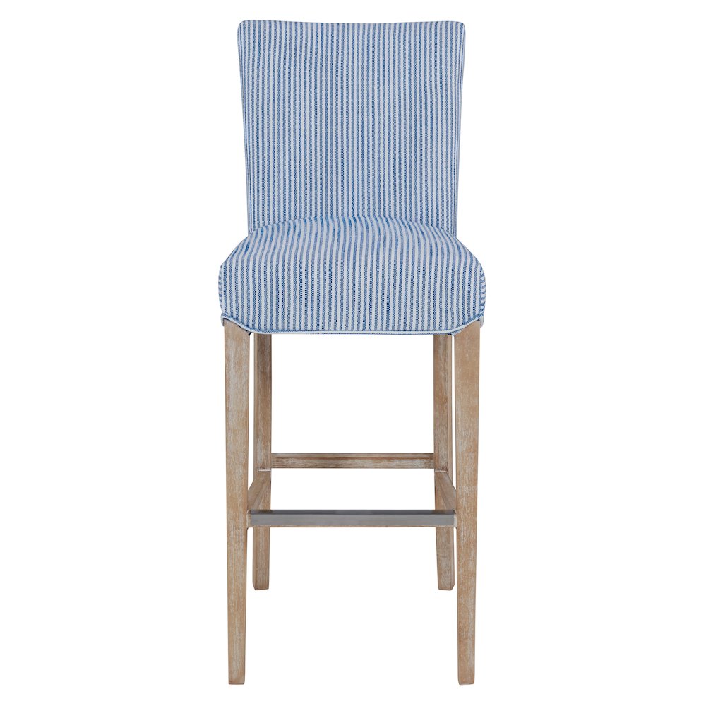 Fabric Bar Stool, Blue Stripes